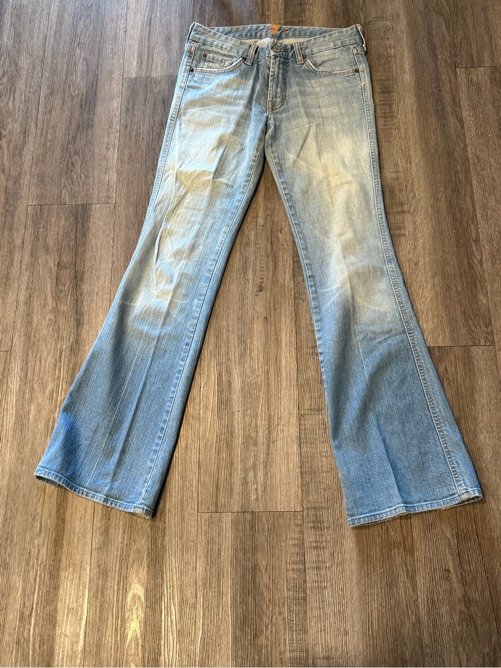 7 for all mankind y2k A pocket low rise light was flare jeans